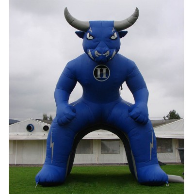 Blue Inflatable Bull Tunnel Tent for Advertising on Sport Event