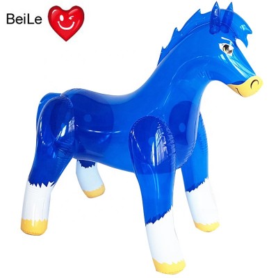 Customized PVC inflatable cartoon blue horse