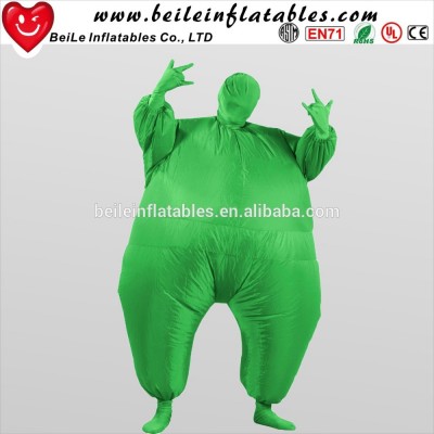 Funny inflatable green professional fat clown mascot costume