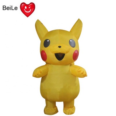 High Quality Inflatable yellow moving cartoon Pikachu Costume for sale