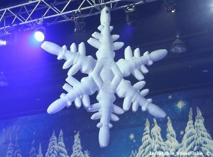 Customized led lighting inflatable snowflakes for party decoration